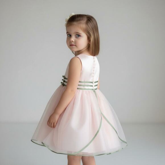 Alfred Angelo dress size 4 Elegant Blush Pink Tulle Flower Girl Party Dress